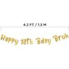 Happy 18th Bday Bruh Gold Glitter Banner - 18th Birthday Party Supplies, Ideas, Gifts and Decorations