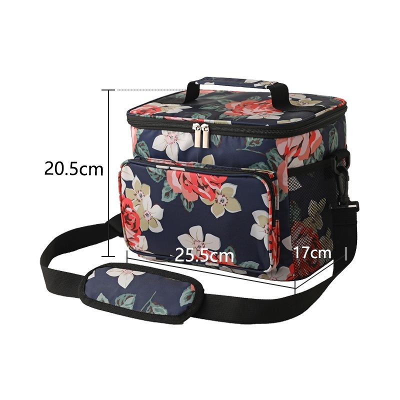10L Thermal Insulated Lunch Bag Box with Ice Pack Cooler Handbag Crossbody Shoulder Tote for Picnic Camping Food