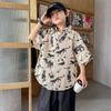 Boys Summer Short Sleeve Shirt Trendy Korean Casual Top for Kids