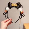 Braid Hair Chinese New Year Headwear Flower Hanfu Hair Sticks All-match Red Bow Hairband  Girls