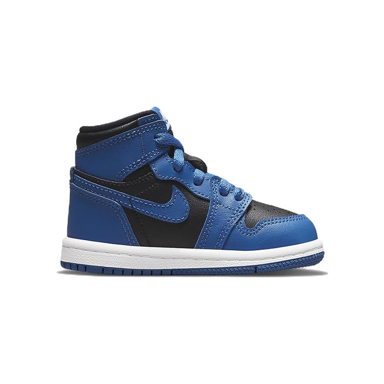 Air Jordan 1 Retro High OG TD Dark Marina Blue Детские кроссовки Черный Белый AQ2665-404