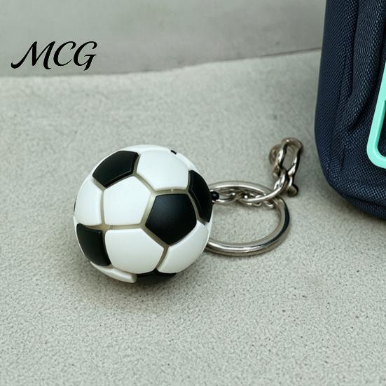 Backpack Keychain Accessory Pendant with LED Light, Realistic Football Design Keyring, Compact Flashlight Bag Decoration Night Light Gift for