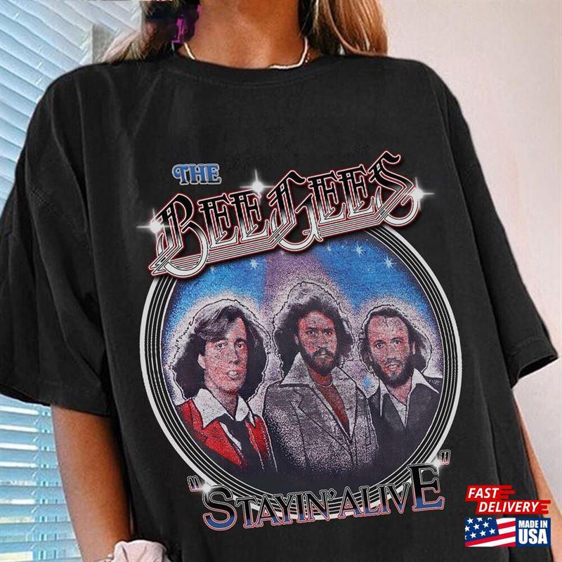 Vintage Bee Gees Band Stayin Alive 70S Shirt 1970 Tour shirt PA003 Unisex T-Shirt