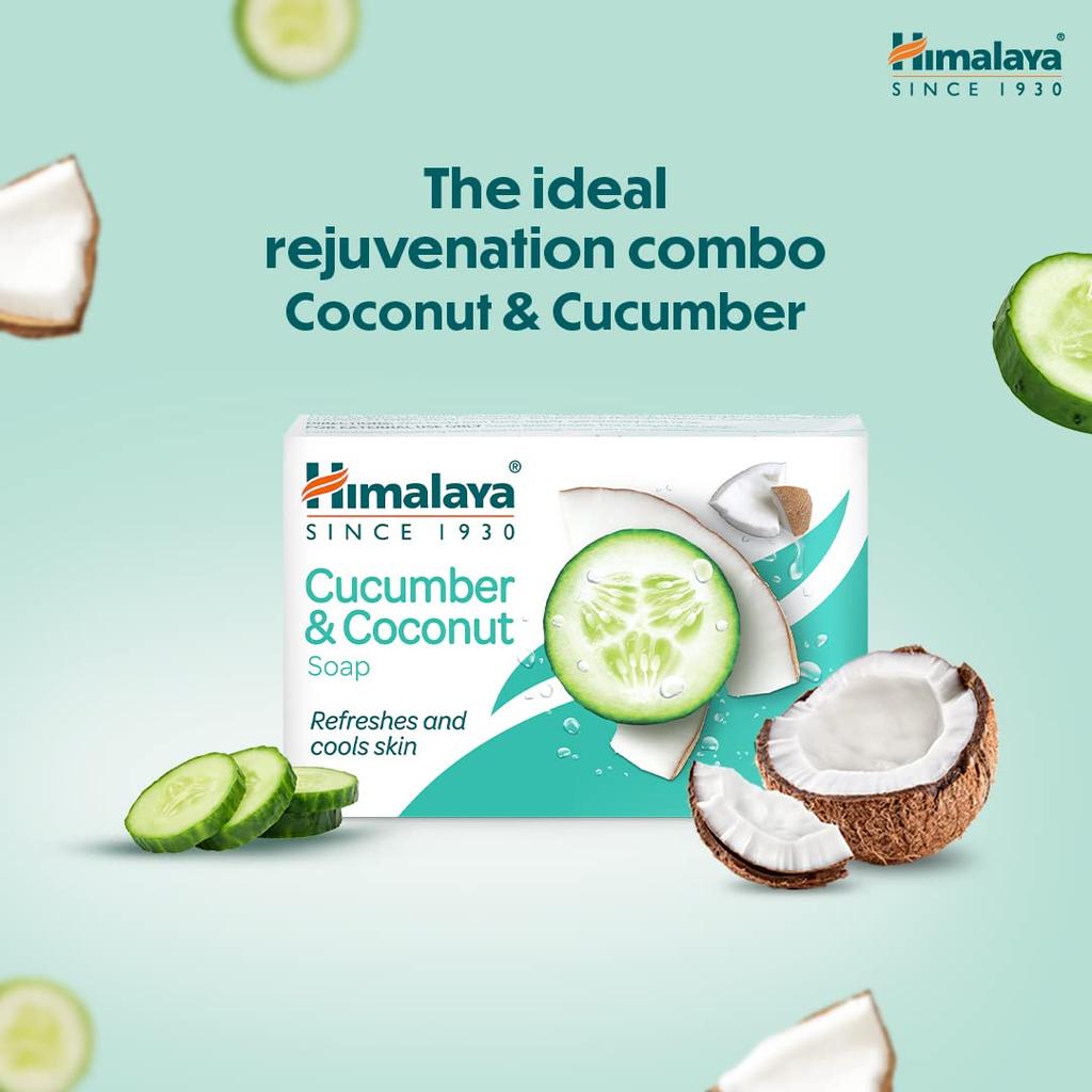 Himalaya Herbals Cucumber And Coconut Soap For Soft Smooth Skin 125g Pack Of 6 Moisturizing Body Cleanser Bar