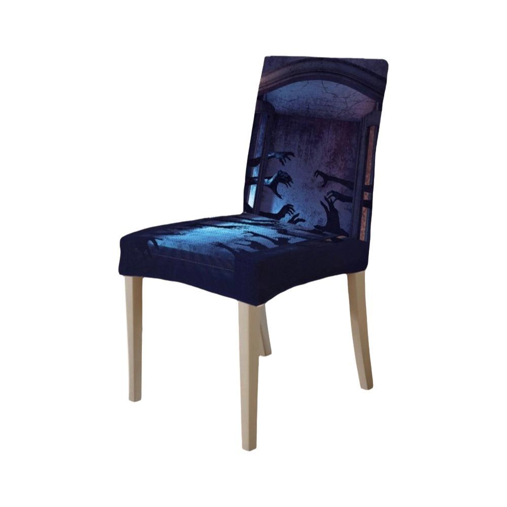 Dust-proof Scary Dining Chair Slipcovers Vintage Spooky Ghost Chair Protector Halloween Party