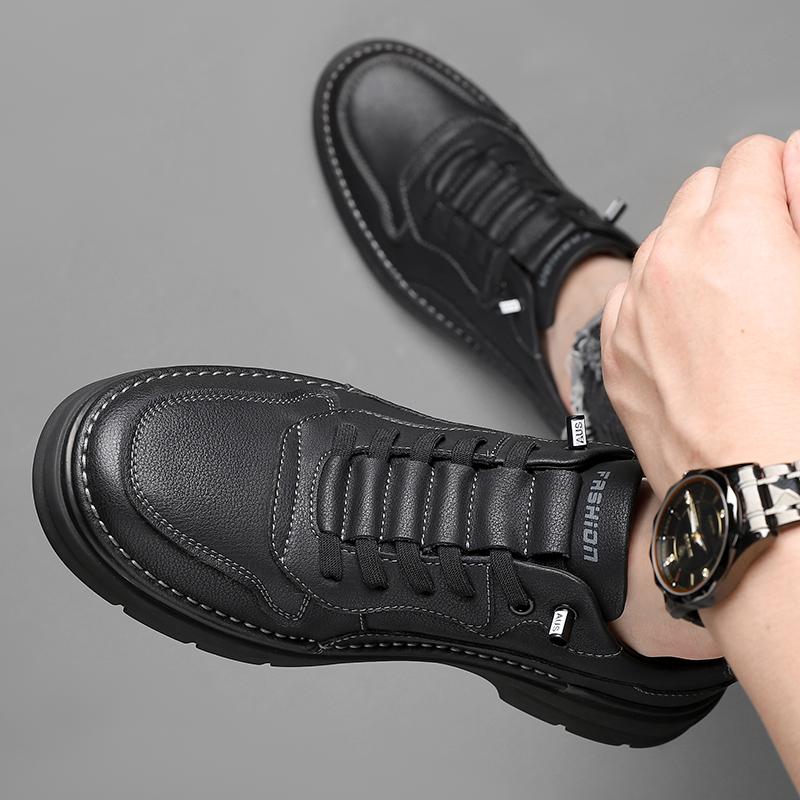 Модная повседневная мужская обувь из натуральной кожи Классический ретро-дизайн Стиль Досуг, прогулки на открытом воздухе и пеший туризм Повседневная деловая офисная обувь Горячая