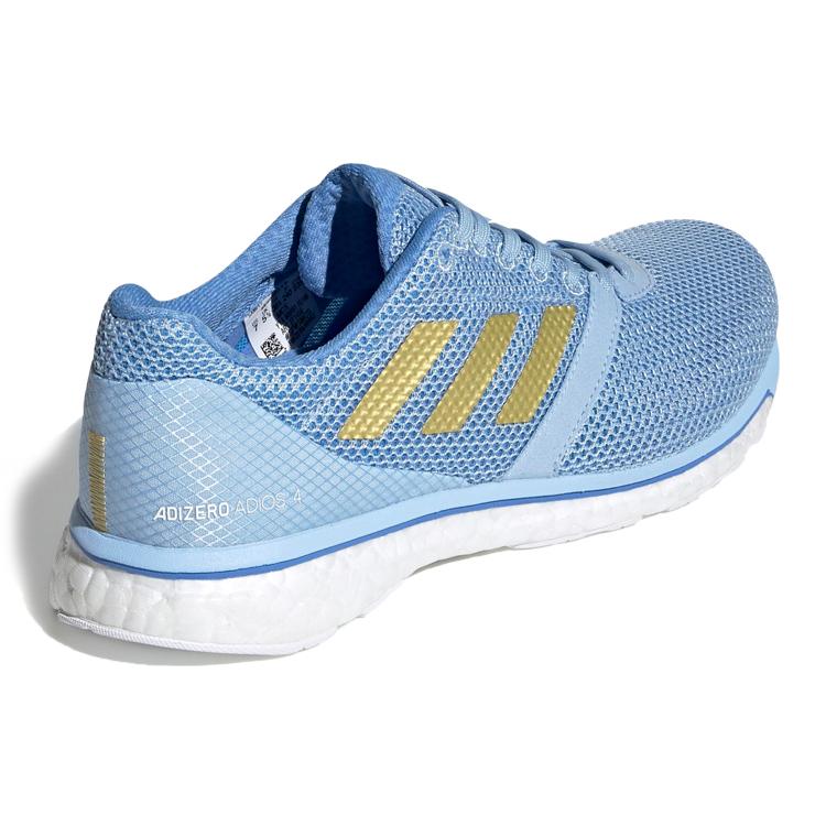 adidas Adizero Adios 4 Устойчивые к истиранию Амортизация Нескользящие Низкие Беговые Кроссовки Женские Синий Белый Золотой EF1458