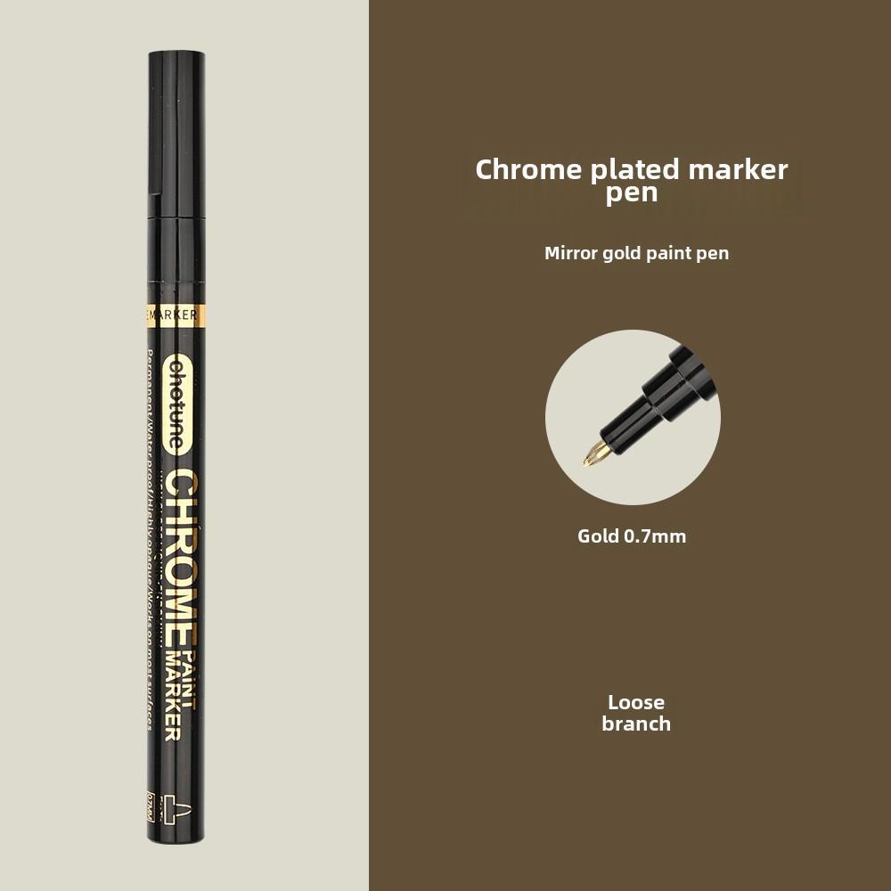 Chrome Mirror Marker: Electroplated Silver Reflective DIY Pen for Gundam Models, Glass, and Metal Painting.
