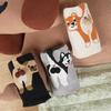 Women's Cute Dog Socks with 3D Fuzzy Balls Funny Novelty Animal Print Crew Cotton Socks for Women Girls Dog Lovers
