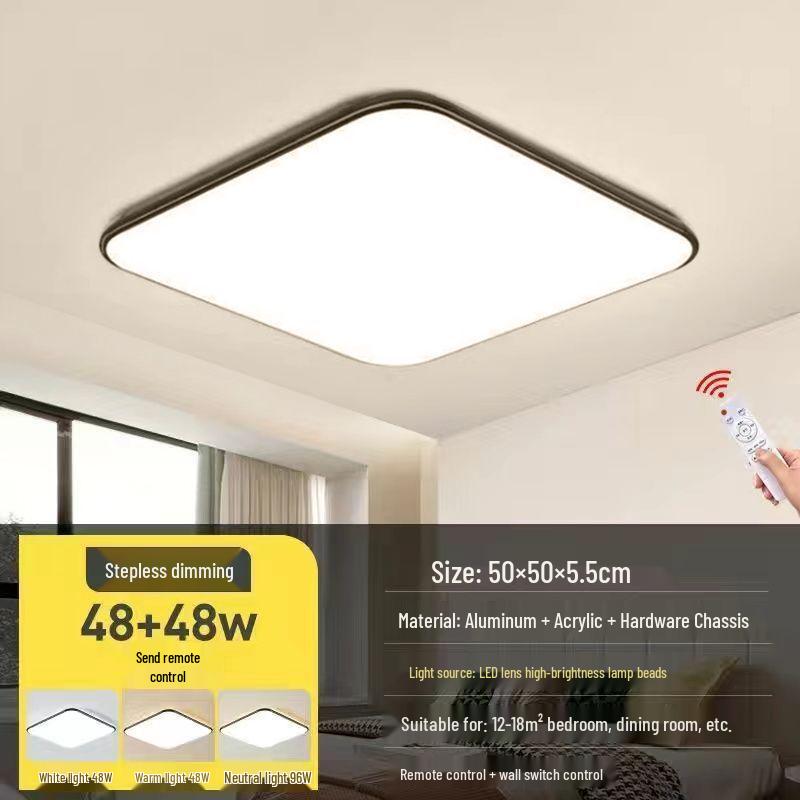 Современный светодиодный прямоугольный потолочный светильник - Большой минималистичный светильник для гостиной или спальни (Модель 2025 г.)