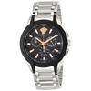VERSACE Character Chronograph Watch, Black Dial, VEM800218, Men's, Silver