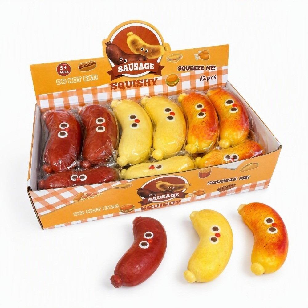 Slow Rebound Squeezable Toy Realistic Sausage-Style Fidget Toy Food-Themed Squishy Toy Gifts