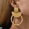 Fashionable Rectangular Semicircle Circle Earrings Punk Drop Earrings For Women Girls