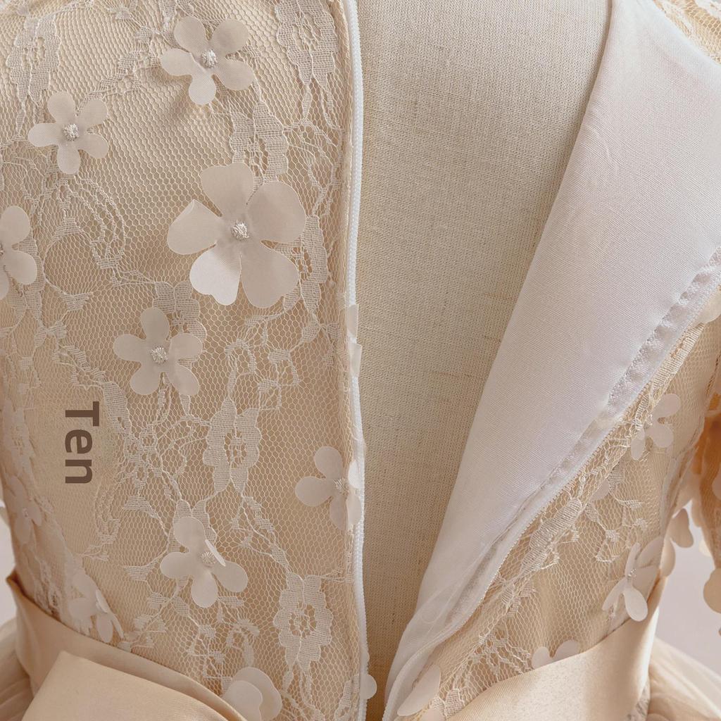 Длинные рукава платье принцессы для девочек-цветочниц