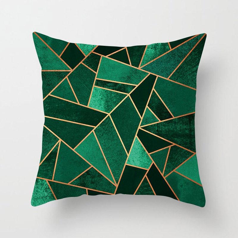 Роскошная хлопково-льняная наволочка с зелеными листьями для декора дивана и автомобиля