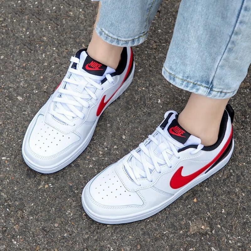 Nike Court Borough 2 Low Белый Университетский Красный GS BQ5448-110