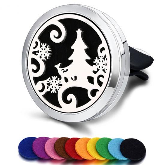 Многоразовый автомобильный освежитель воздуха, запах, диффузор для духов, клипса, автовентилятор, эфирное масло, медальон из нержавеющей стали, интерьер