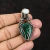 Malachite Copper Pendant Copper Wire Wrapped Pendant Gemstone Pendant Copper Jewelry Rainbow Moonstone Jewelry Gift For Him Designer Pendant