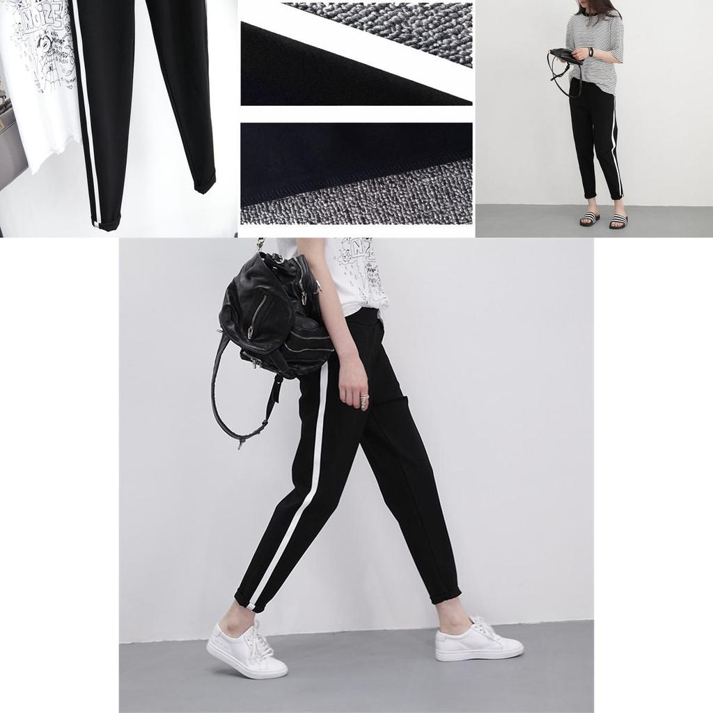 Womens Harem Pants With Elastic Waist Versatile Patchwork Design**