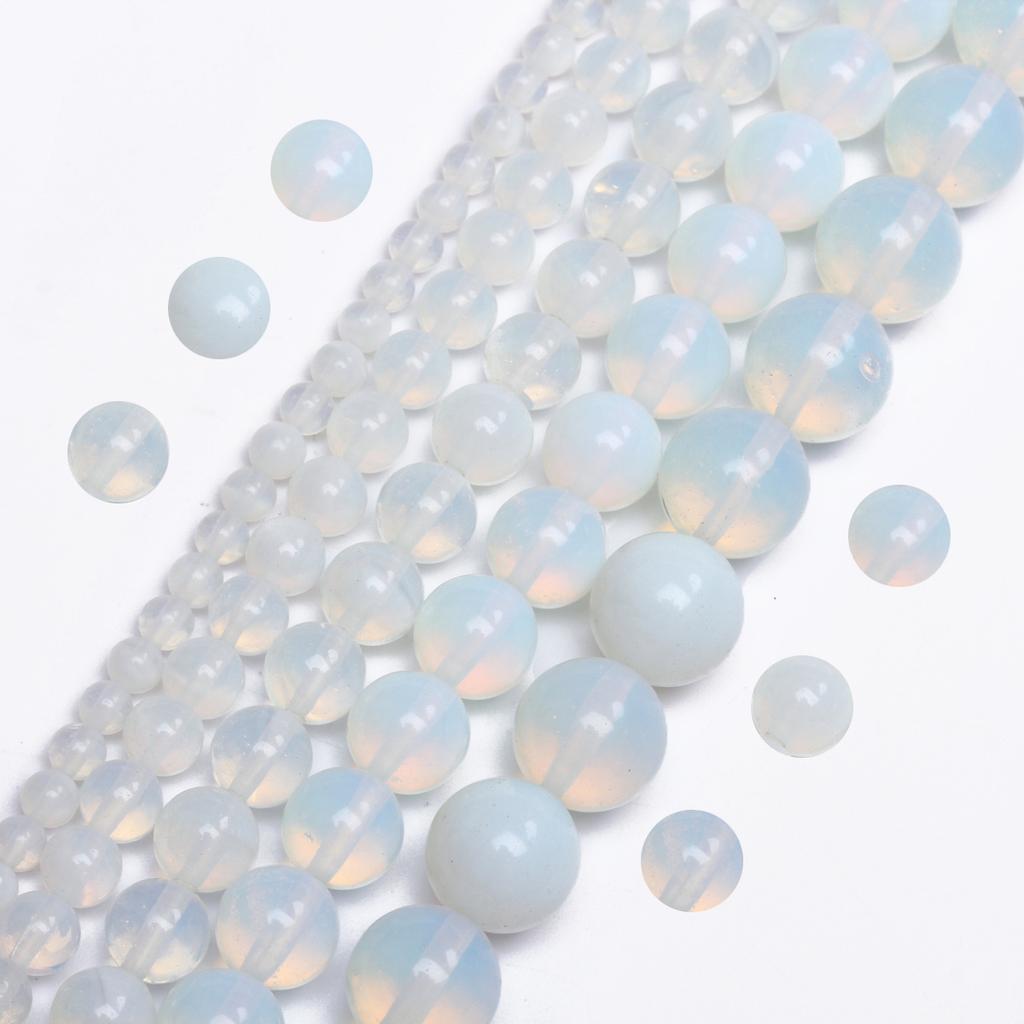 High Quality Opal Stone Round Spacer Loose Beads DIY Charms Natural Jewelry Making For Necklace Bracelet 4/6/8/10/12mm