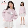 Детский свитшот для девочек Hello Kitty Весна-Осень 2026 Новый Розовый Бант С длинным рукавом Милый Детский Топ Модный
