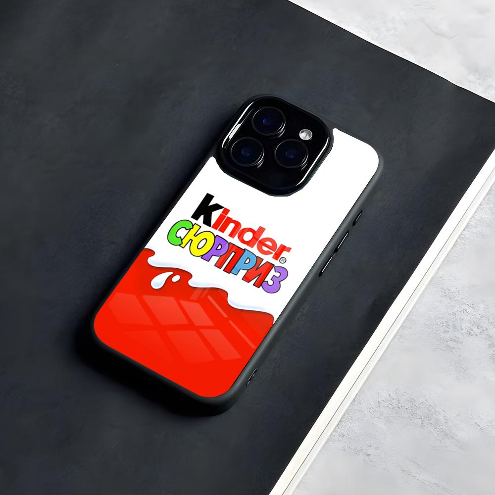 Чехол-телефон Trolly Egg K-KINDER JOY с сюрпризом для IPhone 17 Pro Max 16 15 14 13 11 Pro Max Plus Стеклянный чехол для телефона