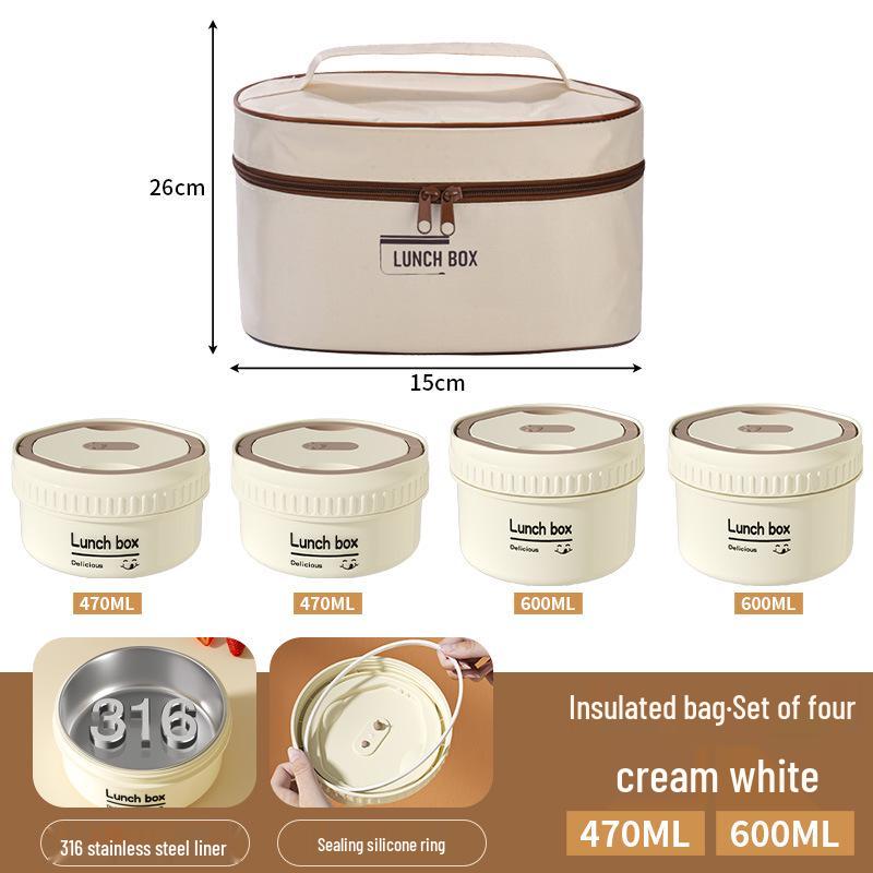Изолированный ланч-бокс из нержавеющей стали 304 - Контейнер для ланча и супа, можно использовать в микроволновой печи, Идеально подходит для офисных работников и студентов