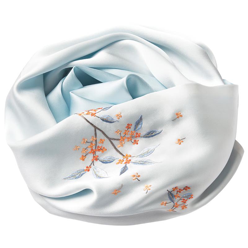 Handmade Chinese Su Embroidery Mulberry Silk Scarf