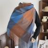 Women's Autumn/Winter 2022 Warm Imitation Cashmere Plaid Scarf Shawl - Korean Style