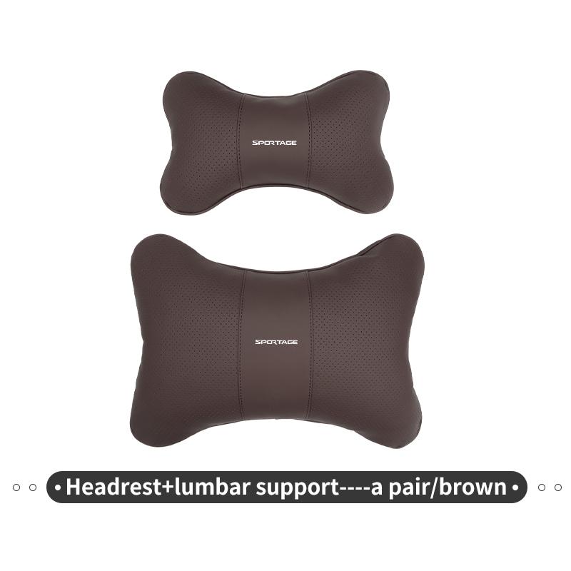 AABMF1 Car Seat Neck Pillow Lumbar Support Leather Headrest Waist Cushion For KIA Sportage Ceed Sorento Niro Cadenza Proceed Sephia