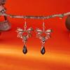Classic Gothic Black Moon Star Tassel Crystal Earrings for Women Vintage Vampire Bat Water Drop Earring Halloween Charm Jewelry