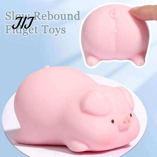 Pig Squeeze Toy Animal Stress Relief Toy, Slow Rising Sensory Toys Soft Office Desk Dog Fidget for Kids Adults Anti