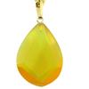 Подвеска из натурального черепахового панциря с ограненным верхом в форме капли и янтарной позолоченной 18-каратным желтым золотом дужкой 45 см. цепь.