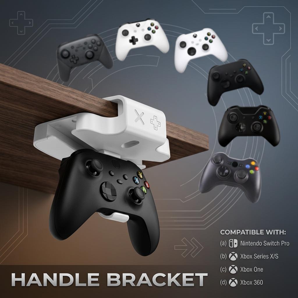Держатель крючка для геймпада для Xboxseries S/X, кронштейн для подвешивания для Xbox One/Xbox 360, стойка для хранения контроллера под столом
