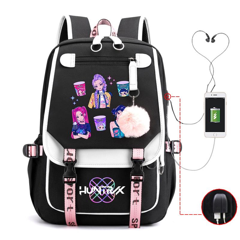 College Style Animation Cartoon Student Schoolbag Junior High School Multi-Functional Large Capacity Leisure Backpack