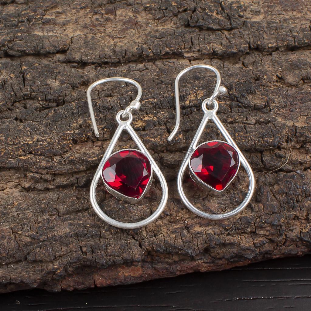Серьги с розовым рубеллитом, Ювелирные изделия из стерлингового серебра 925 пробы, Красивые серебряные серьги с рубеллитом ручной работы для подарка