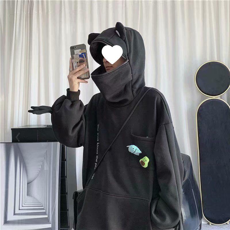 Мужская модная толстовка-пуловер с рисунком лягушки - весна/осень в уличном стиле