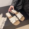 Шлепанцы на толстом каблуке женские 2025 лето новые корейская версия универсальные квадратный носок высокий каблук европейский и американский кэжуал модные крутые шлепанцы женские