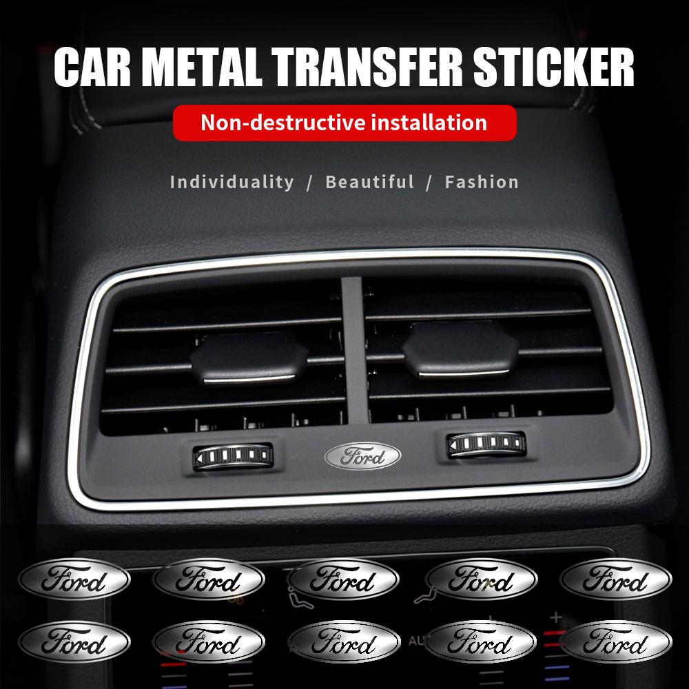 10/20Pcs Car Interior Nickel Badge Phone Key Decoration Sticker Accessorie For Ford Escort Explorer Focus Kuga Mustang RS Ranger IL8