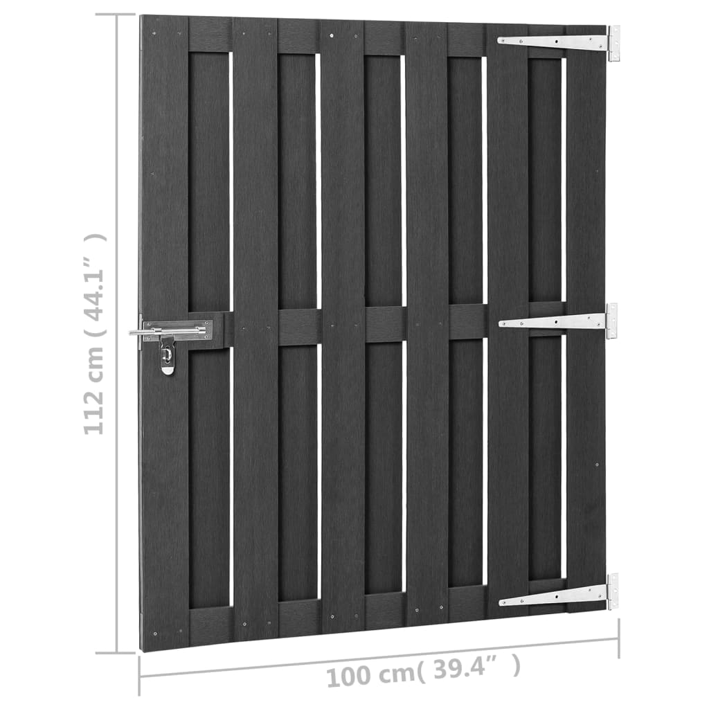 WPC Garden Gate 100 x 112 cm Grey