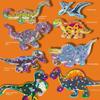 Children's 3D Wooden Dinosaur Puzzle: Number & Letter Educational Toy for Ages 3-6