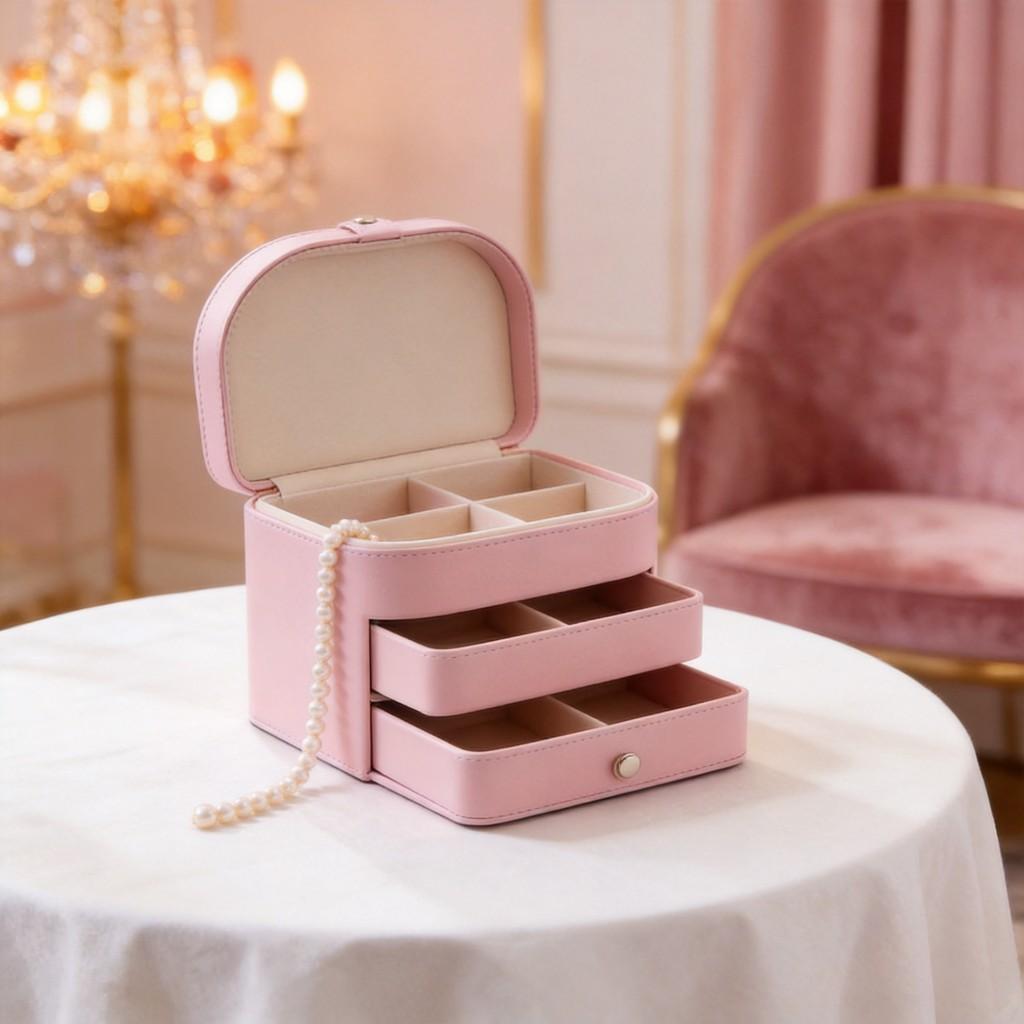 High End Leather Jewelry Case With Multiple Layers For Ring And Earring Storage Suitable For Gifting