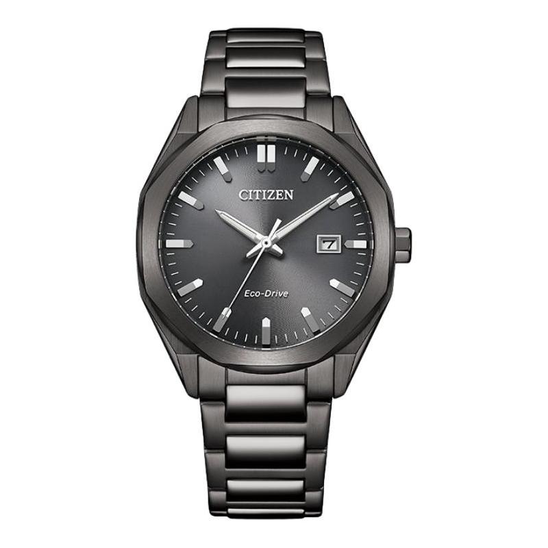 Citizen Серия Eco-Drive Повседневные и деловые Мужские часы на солнечной батарее с кварцевым механизмом Черный циферблат BM7625-80H