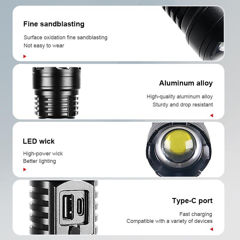 2024 Newest XHP 360 Super Bright High Power Flashlight Rechargeable 26650 Torch Outdoor Lighting Fishing Lantern Camping Light