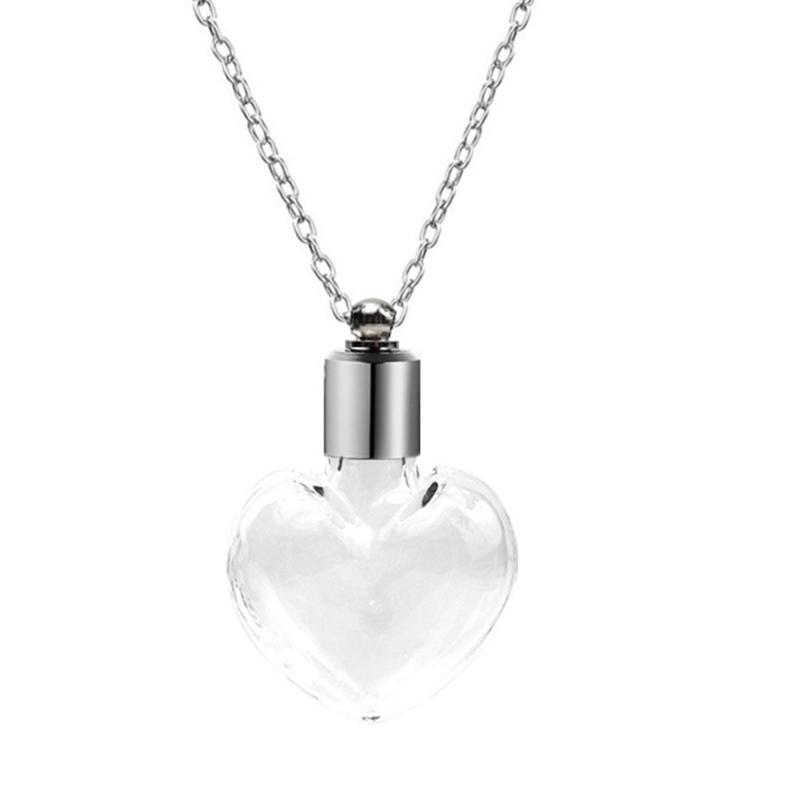 Glass Perfume Vial Pendant Wishing Bottle Clear Charm Glass Bottle Necklace Jewelry Gift Glass Bottle Necklace Transparent Glass