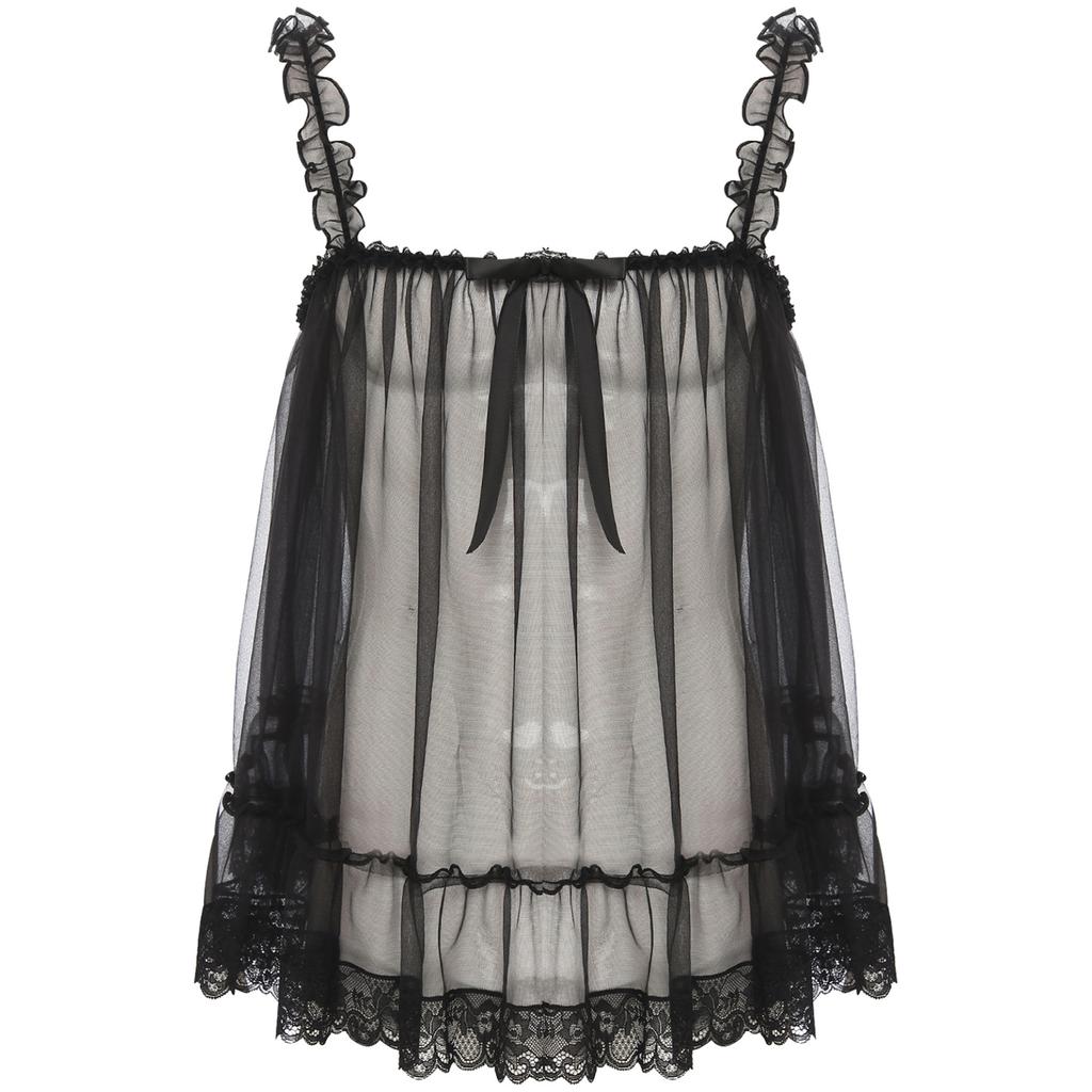 Мужское нижнее белье Sissy, прозрачное кружевное нижнее белье, платье, сексуальная сорочка, искушение, одежда для сна