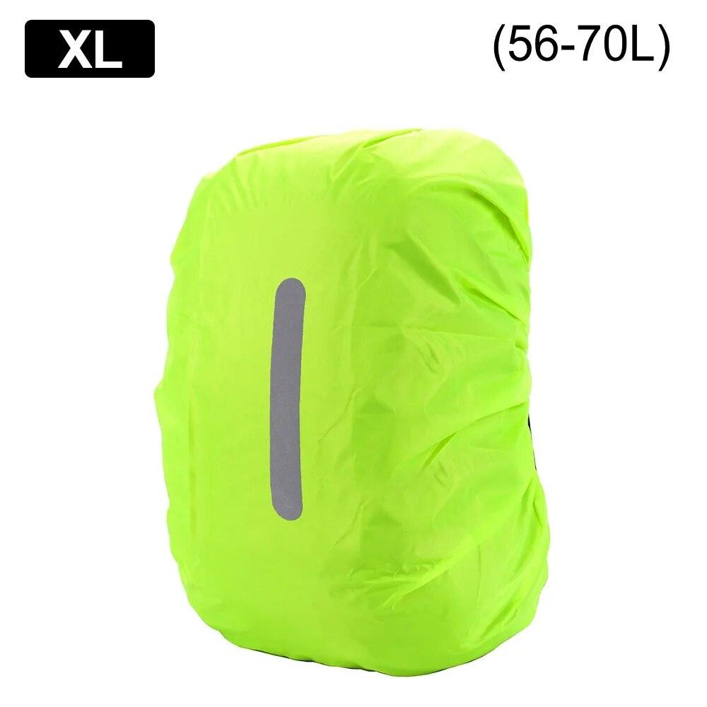 Reflective Waterproof Backpack Rain Cover Outdoor Sport Night Cycling Safety Light Rain Cover Case Bag Camping Hiking 10-70L