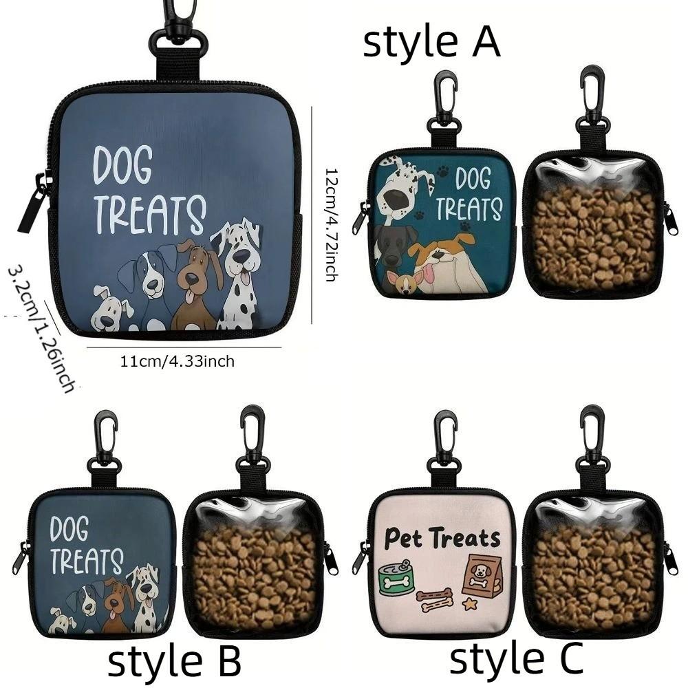 Zipper Closure Dog Treat Pouch Transparent Window Pet Snack Bag Pet Feeding Bag Pet Training