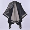 Autumn and Winter Double-sided Thickened Warm Shawl Cape Simple Split Imitation Cashmere Scarf Cape Shawl Hot