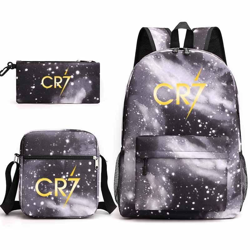 Youth Fashion Backpack Shoulder Bag Pencil Case Children'S Student School Bag 3-Piece Set
